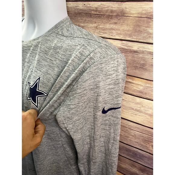 Dallas Cowboys Shirt Mens L Nike On Field Long Sleeve Gray Dri Fit EUC - Picture 7 of 11